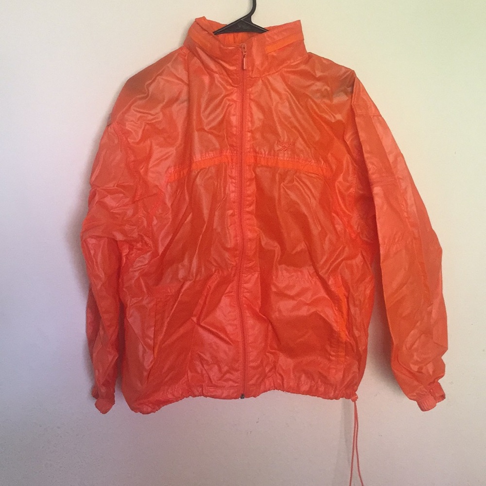 Orange Polyester/Nylon Reebok Rain Jacket
